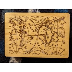World Map Ink Stamp by Inkadinkado
